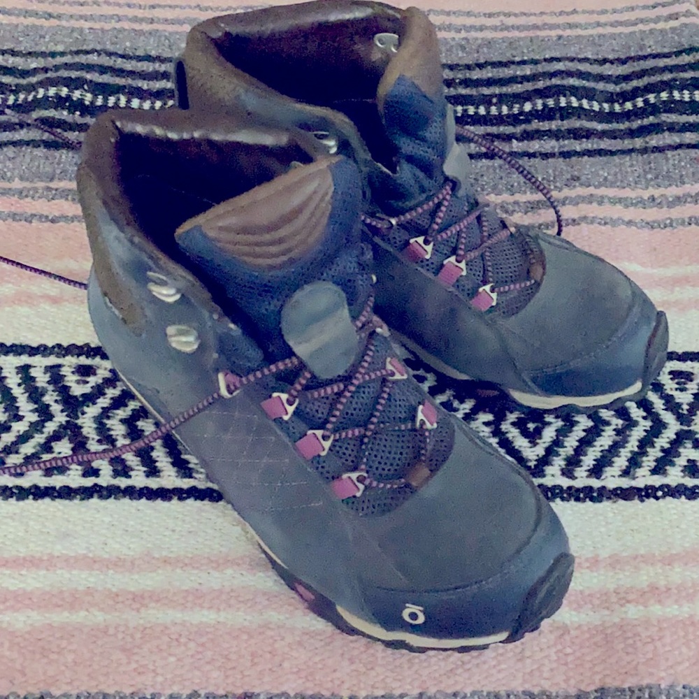 Oboz sapphire mid b-dry Waterproof Blue Purple brown Boots 8 (38.5) worn once